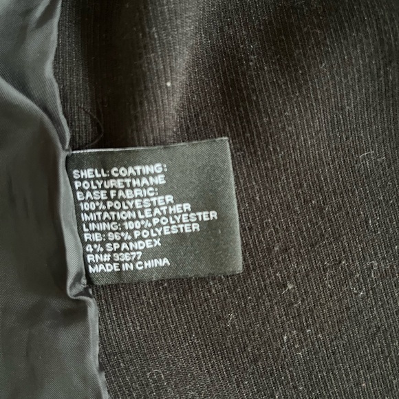 Ana New Approach Black Pleather Fitted Biker Jacket, size Small - Picture 8 of 8